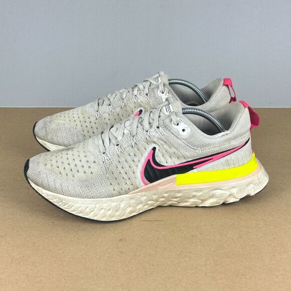 Nike React Infinity Run Flyknit 2 Athletic Running Shoes Womens 10 Pink Blast - Picture 1 of 10